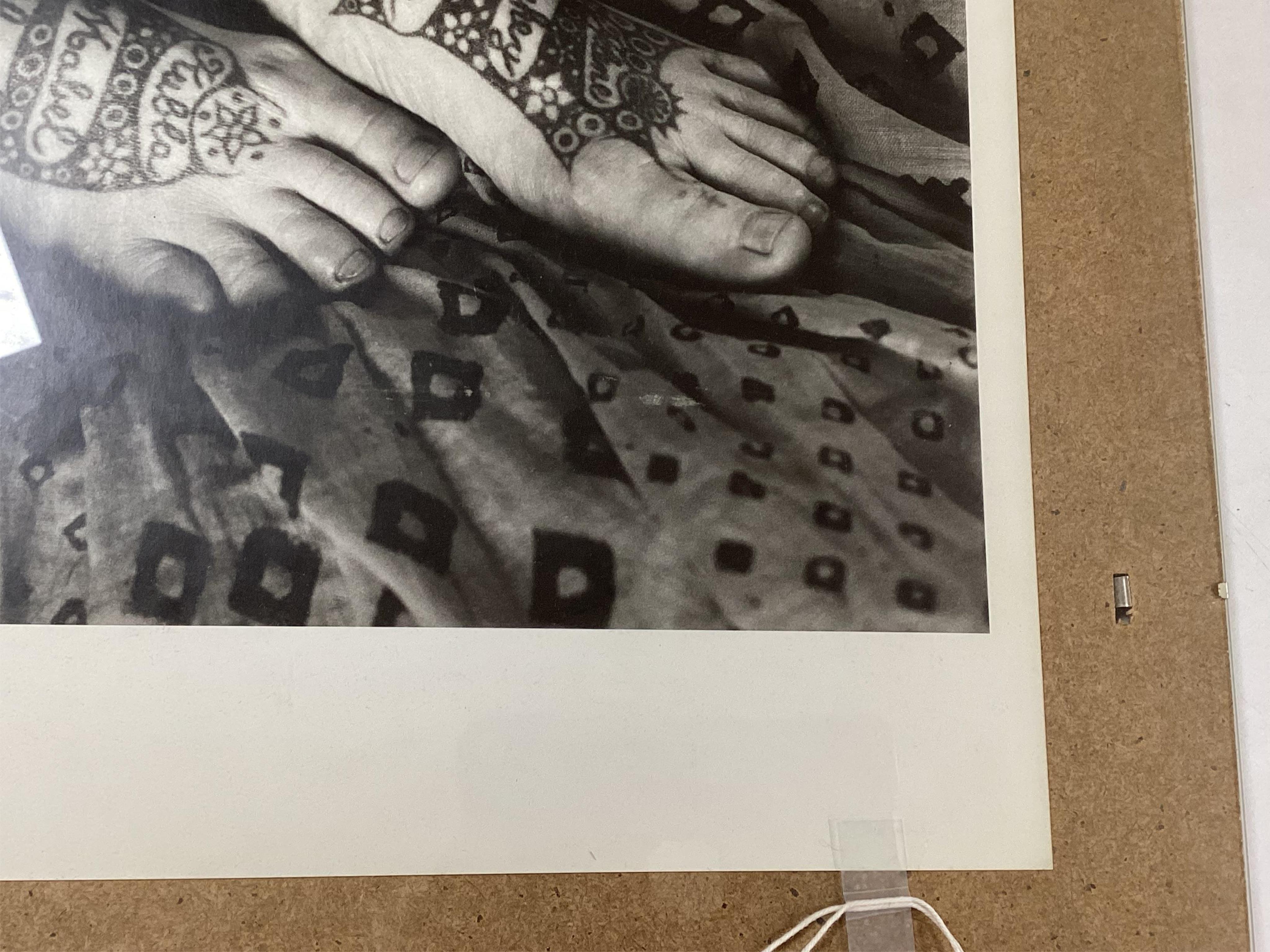 Peter Hujar (1934-87) - black and white photograph, tattooed feet, 38x37cm, frameless. Peter Hujar was a well-known photographer of the 1970’s and ‘80’s New York gay artscene